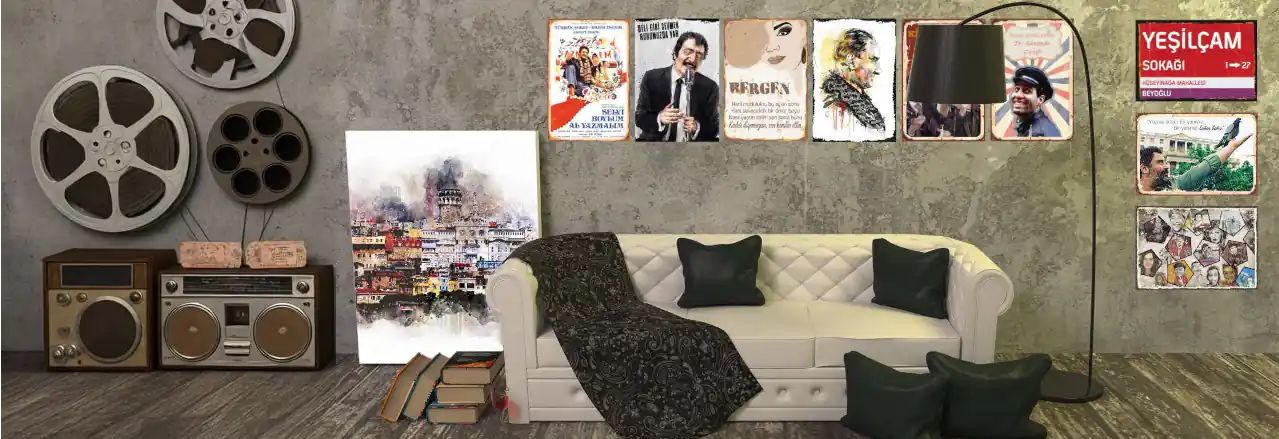 Nostalgie Holzposter Wandbilder Ahsap duvar resimleri