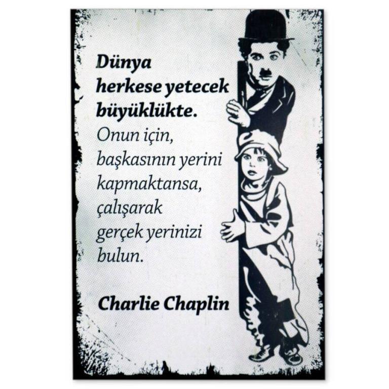 Charlie Chaplin Holzposter - Ahsap Resim