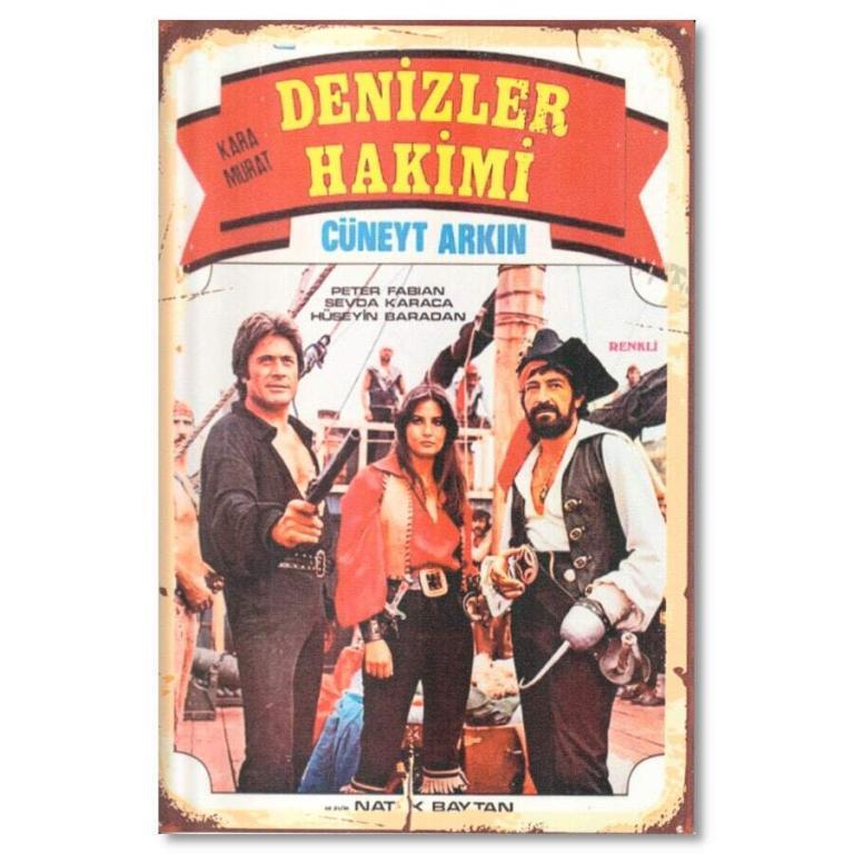 Denizler Hakimi Cüneyt Arkin Holz (Ahsap) Poster - Nostalgie 1684