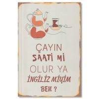 Carin Saati mi olur Duvar Yazisi Holzposter 11308