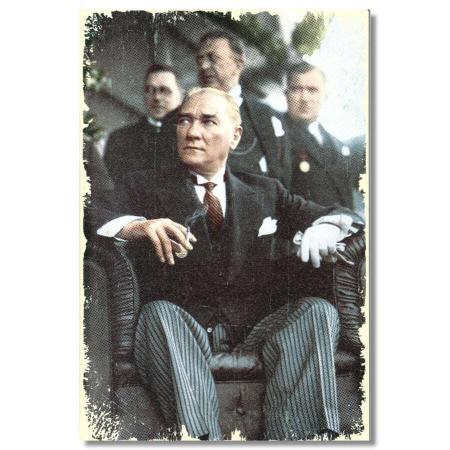 Atatürk Poster Retro Holzposter Wandbild