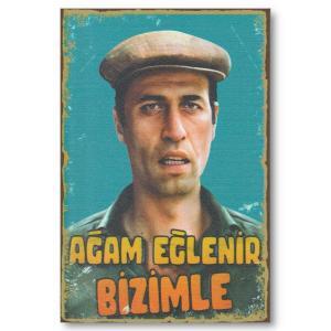 Kemal Sunal Poster - Agam Eglenir Bizimle - Holzposter
