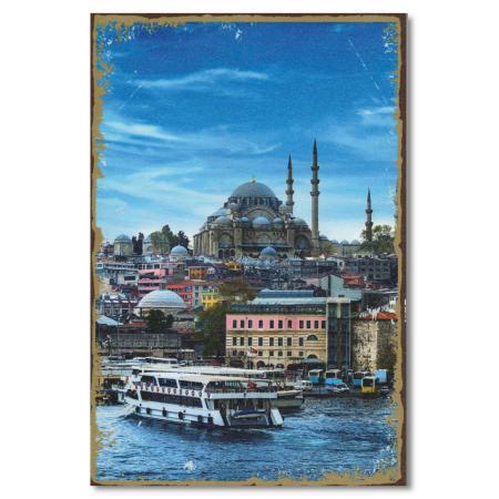 Holzposter Istanbul Bosphorus Moschee
