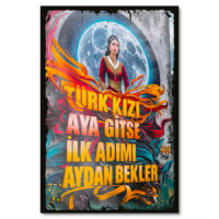 Holzposter Ahsap Resim Wandzitat Türk Kizi Aya Gitse