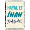 Holzposter Wandzitat Ahsap Resim Hayal et inan basar