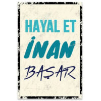 Holzposter Wandzitat Ahsap Resim Hayal et inan basar