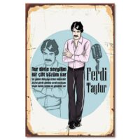 Ferdi Tayfur Poster Ahsap Resim -Dur Dinle