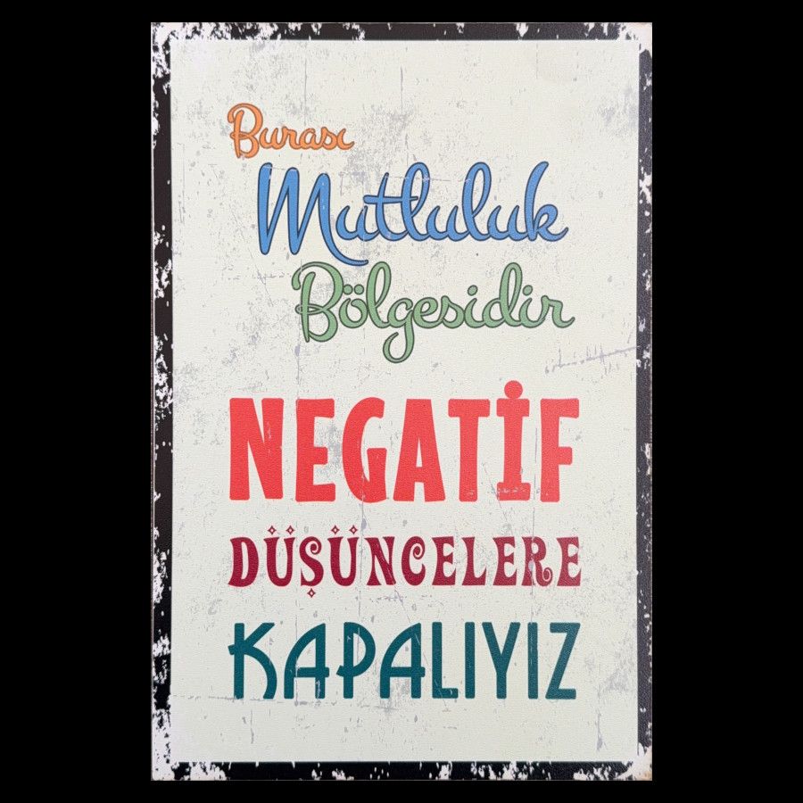 Ahsap Duvar Resmi Burasi Mutluluk Bölgesidir