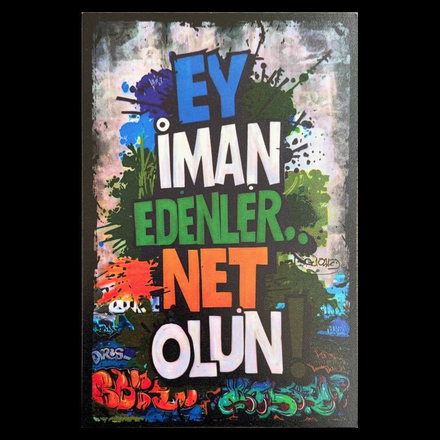 Duvar Resmi Holzposter Ey Iman Edenler