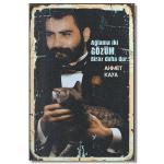 Ahmet Kaya Retro Holzposter - iki gözüm - Wandbild