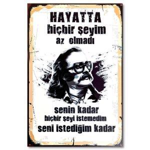 Cem Karaca Resim Holzposter, Ahsap Poster Hayatta hicbir seyim