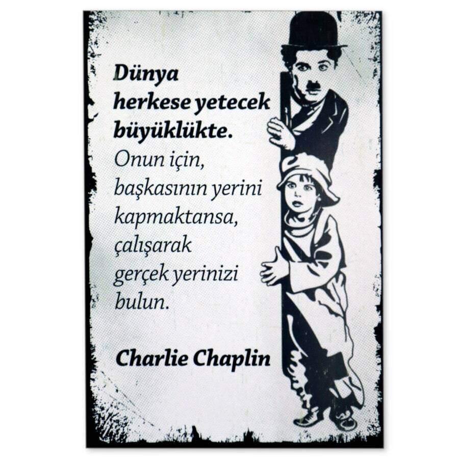 Charlie Chaplin Holzposter - Ahsap Resim 1 Charlie Chaplin Holzposter - Ahsap Resim