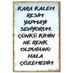 Duvar Yazisi Kara Kalem Holzposter - Ahsap Resim
