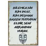 Duvar Yazisi "Bilemezsin" Ahsap Resim - Wandbild
