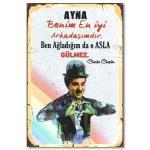 Holzposter Charlie Chaplin Ayna - Ahsap Resim