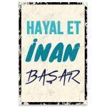 Holzposter Wandzitat Ahsap Resim Hayal et inan basar