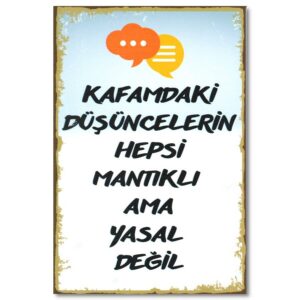 Kafamdaki düsüncelerin hepsi duvar yazisi poster