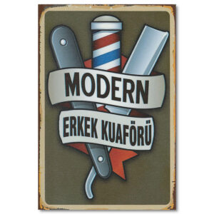 Modern Erkek Kuaförü Holzbild - Ahsap Resim