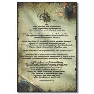 Seyh Edebali Nasihat Holzposter - Ahsap Resim