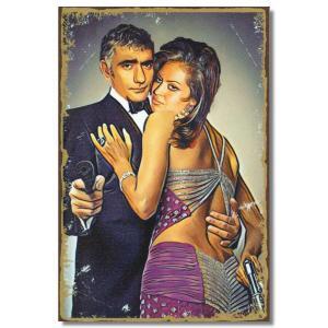 Yilmaz Güney Türkan Soray Retro Holzposter Wandbild