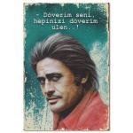 Cüneyt Arkin Porträit, Holzposter, Bild 1040