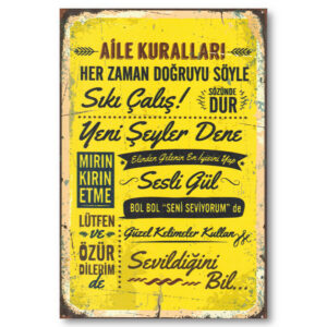duvar yazilari aile kurallari