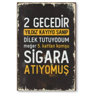 Duvar Yazisi - Yildiz Kayiyo Sanip - Ahsap Resim