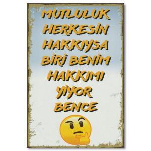 Duvar Yazisi - Mutluluk Herkesin Hakki - Ahsap Poster 10157