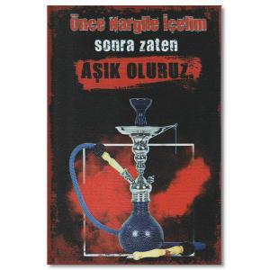 duvar yazisi nargile icelim ahsap poster 10130