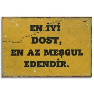 En iyi dost Duvar Yazisi Ahsap Resim 10292