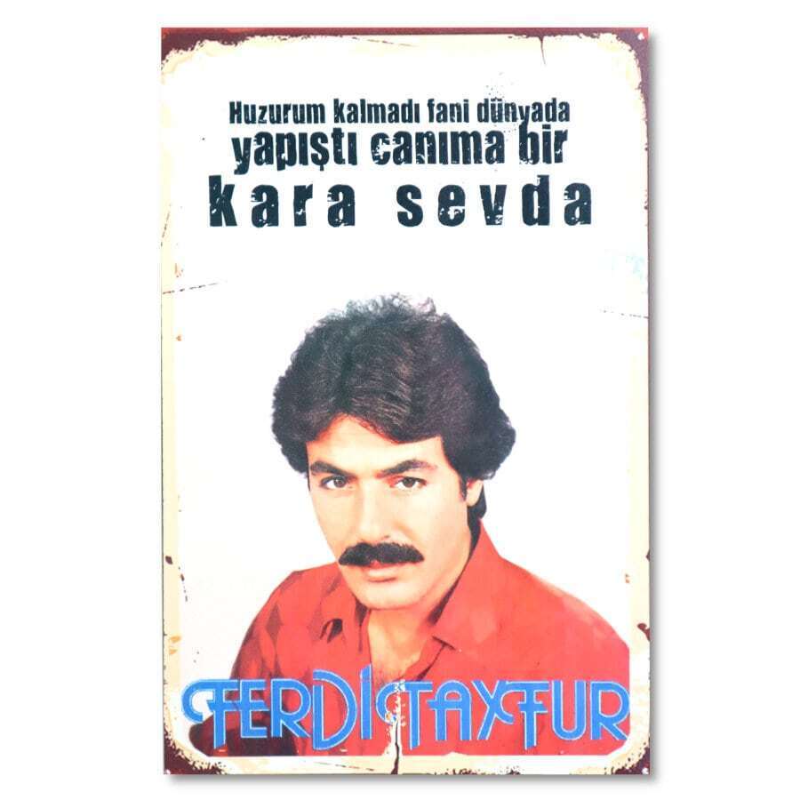 Ferdi Tayfur Holzposter - Ahsap Resim - Porträit kara sevda