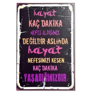 Hayat Kac Dakika Holzposter Wandbild