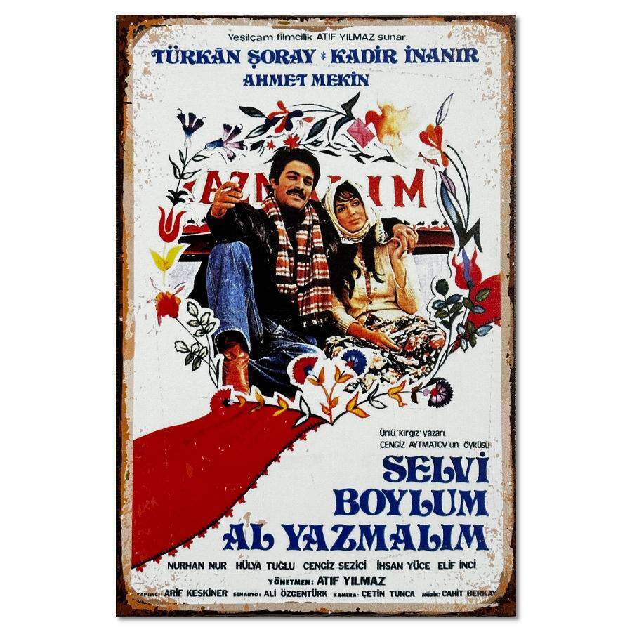 Yesilcam Selvi Boylum Al Yazmalim Ahsap Poster (Holzposter)