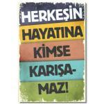 Herkesin Hayati Duvar Yazisi Ahsap Resim - Wandbild