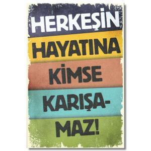 Herkesin Hayati Duvar Yazisi Ahsap Resim - Wandbild