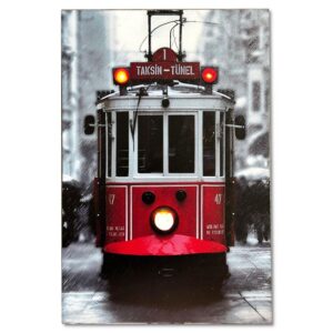 Istanbul Tramvay Taksim Holzposter - Resim