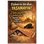 Elalem Ne Der Diye Yasamayin Holzposter Wandzitat
